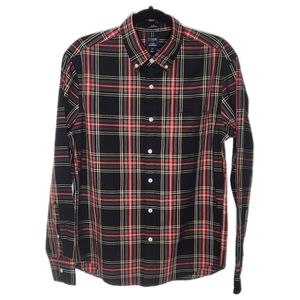 J. Crew Plaid Flannel shirt Blue Red Yellow Stripes